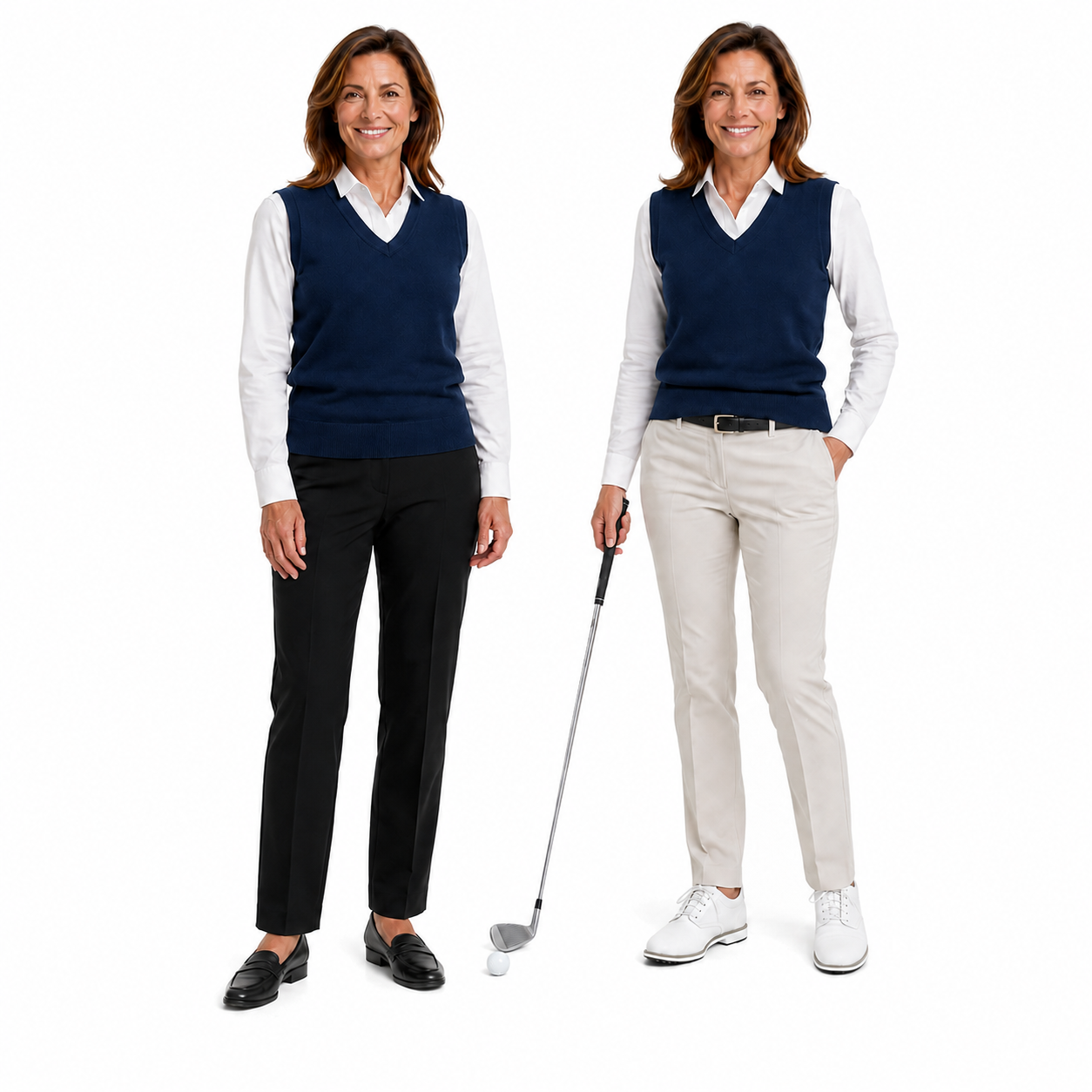 Sporte Leisure Womens 100% Merino Wool Knit Vest in Navy