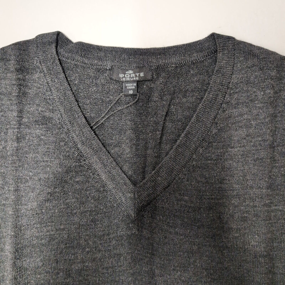 Sporte Leisure Womens V-Neck Wool Blend Knit Vest in Carbon