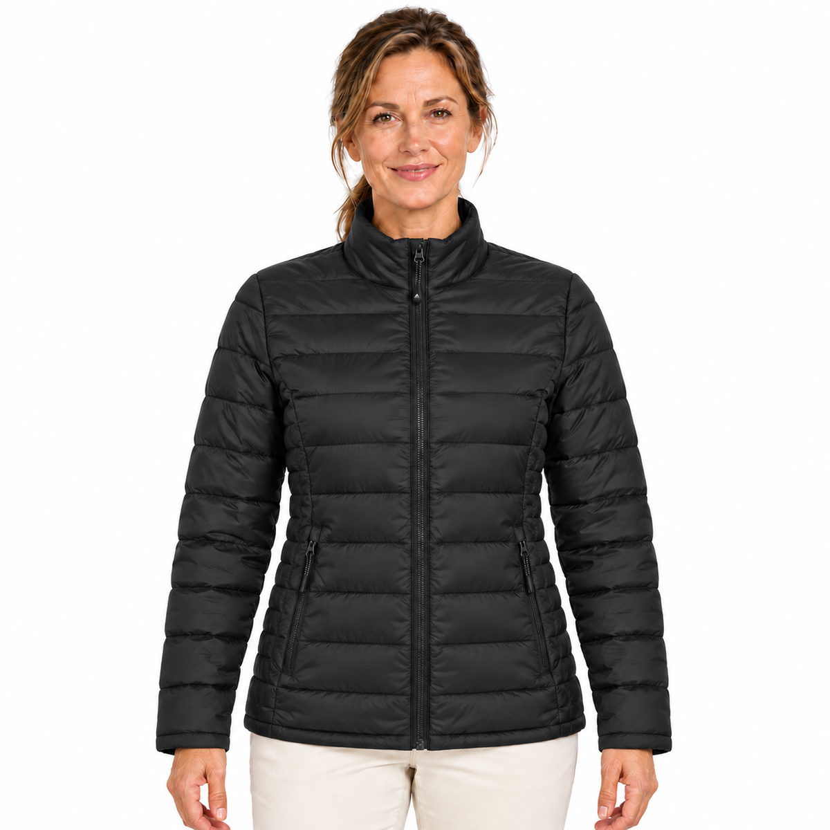 Sporte Leisure Womens "Whistler" Puffer Soft-Tec Quilted Jacket in Black
