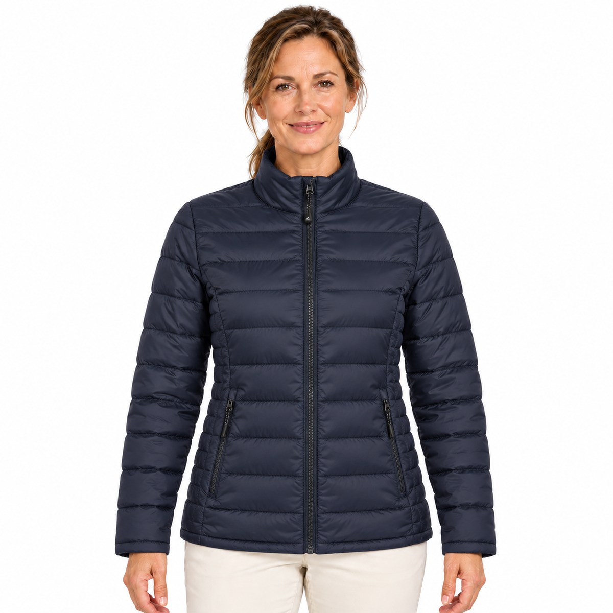 Sporte Leisure Womens "Whistler" Puffer Soft-Tec Quilted Jacket in Midnight Navy
