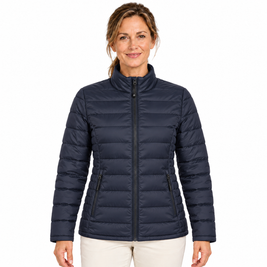 Sporte Leisure Womens "Whistler" Puffer Soft-Tec Quilted Jacket in Midnight Navy