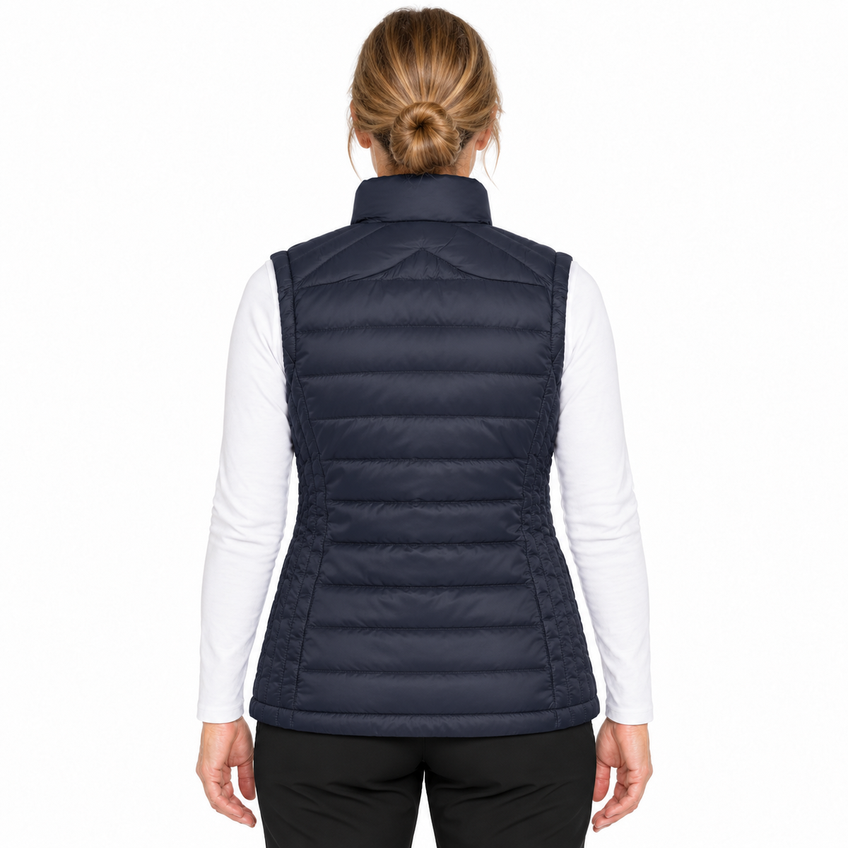 Sporte Leisure Womens Puffer Vest w/ Zip ""Whistler"" Quilted Wind-Tec in Midnight Navy
