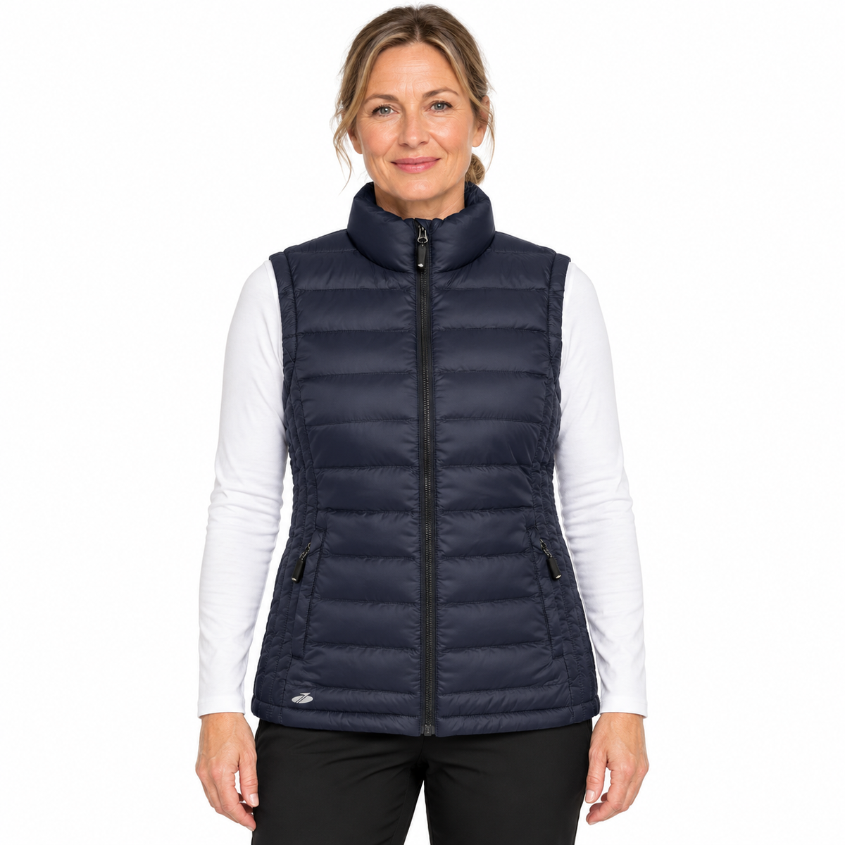 Sporte Leisure Womens Puffer Vest w/ Zip ""Whistler"" Quilted Wind-Tec in Midnight Navy