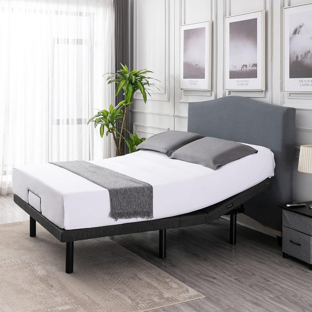Queen Adjustable Zero Gravity Bed Frame & Memory Foam Mattress Bundle - Dual Motors, Wireless Remote & USB Ports
