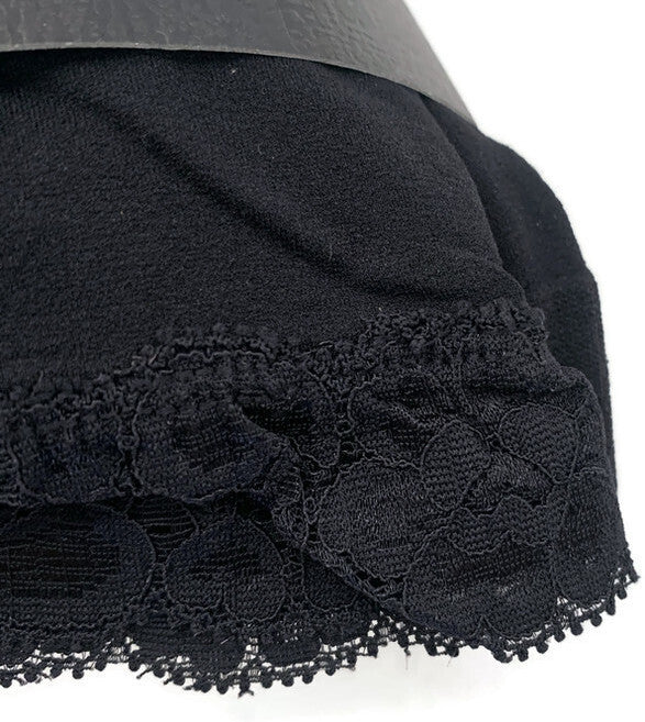 3x Womens Ladies Footless Lace Hem Tights Stockings Pantyhose Leg Hosiery Thermal - Black-2