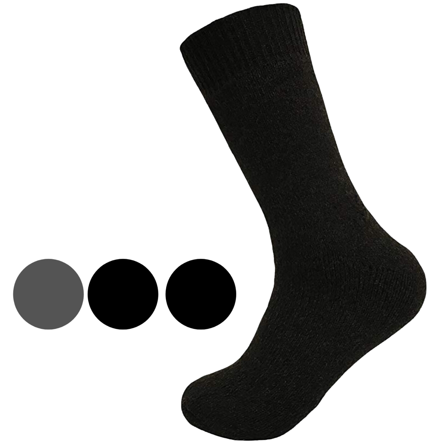 Merino Wool Mens Loose Top Thermal Socks Diabetic Comfort Circulation - 1 Pair-11