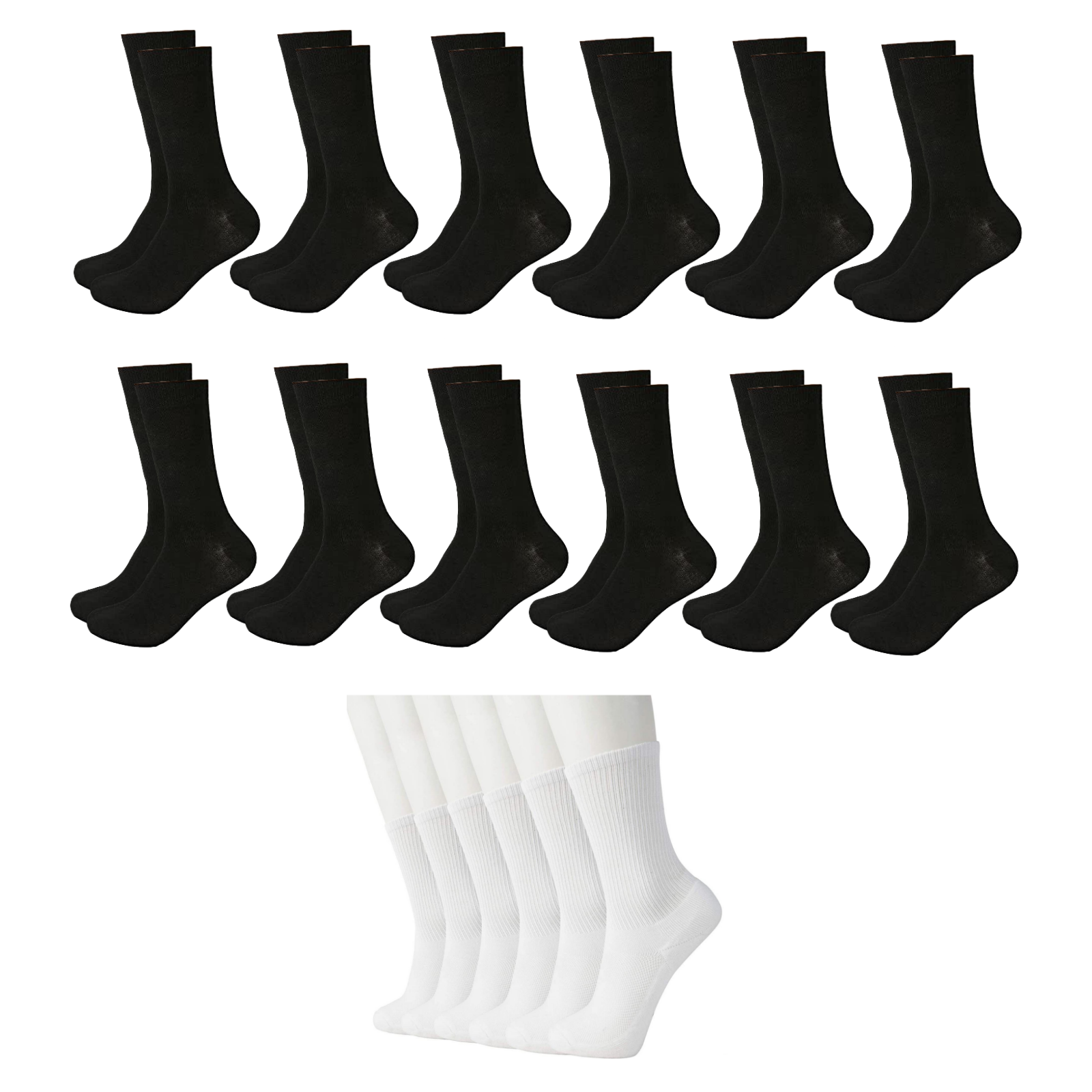 12 Pairs Bamboo Socks Unisex Premium Fiber Sock Super Soft Crew-0