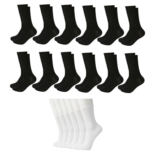 12 Pairs Bamboo Socks Unisex Premium Fiber Sock Super Soft Crew-0