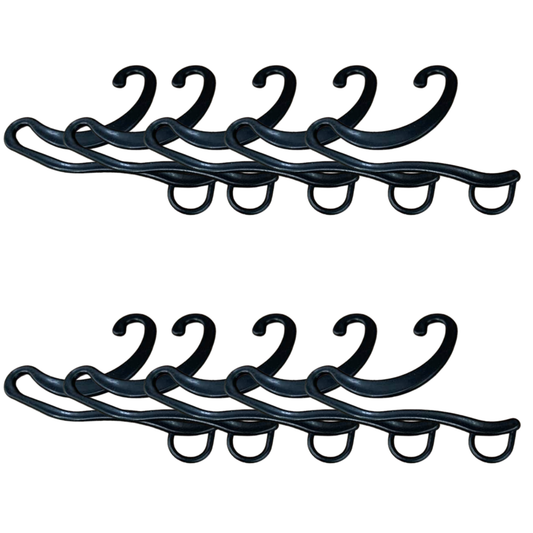 10x Socks Hangers Plastic Sock Hook Retail Display Front Hang Bulk - Black-0