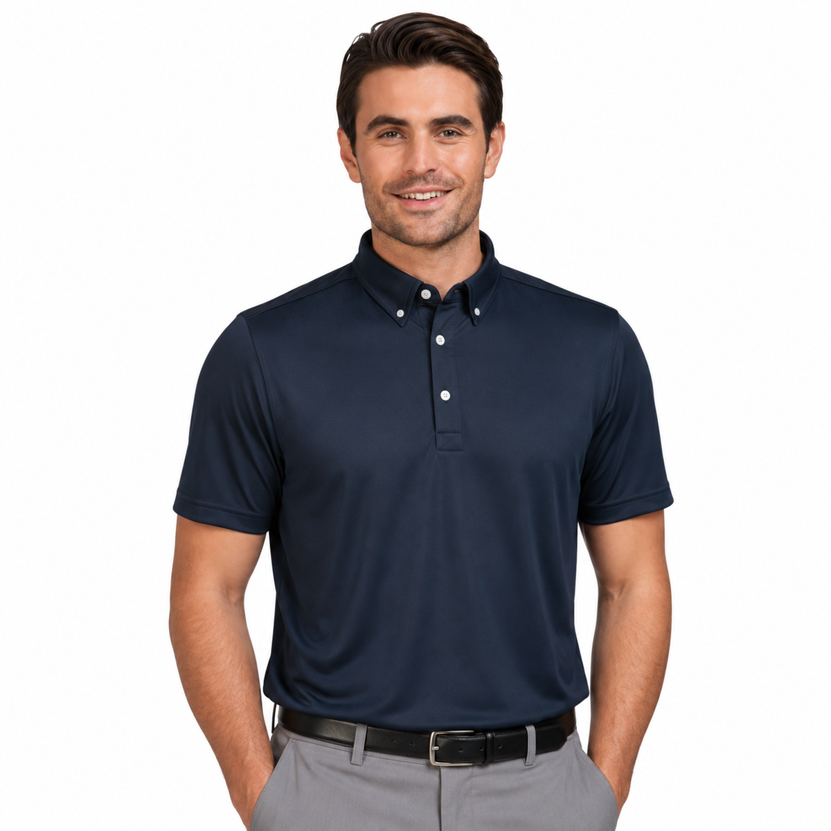 Sporte Leisure Mens Grand Duke Polo Shirt with Button Collar in French Navy