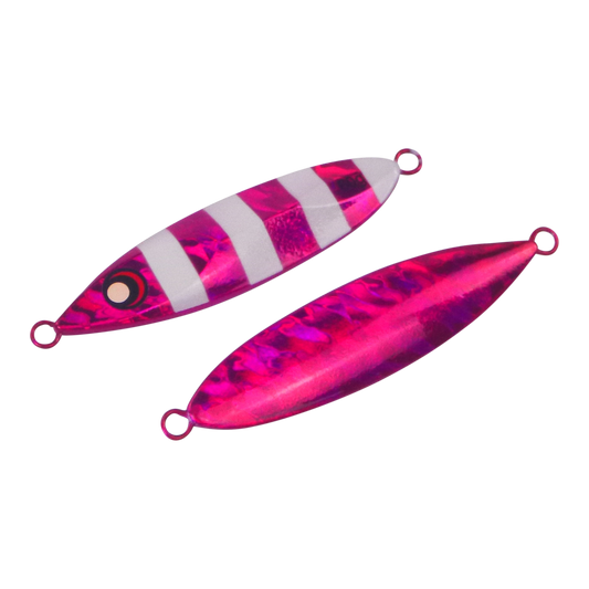 Finesse Slow Pitch Flutter Jig, 60gm, Hot Pink Stripe, 2 pack-0