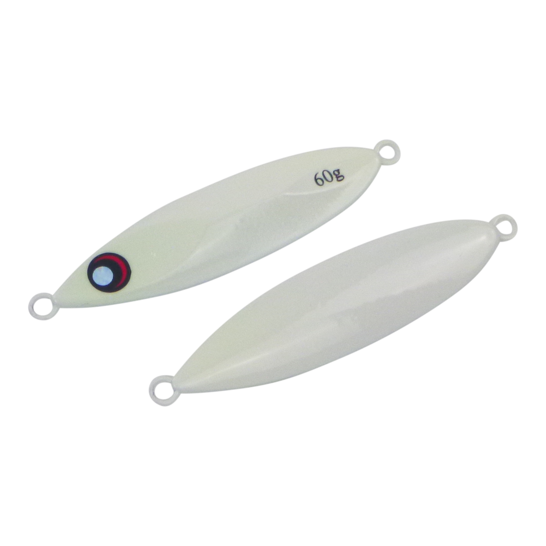 Finesse Slow Pitch Flutter Jig, 60gm, Lumo White, 2 pack-0