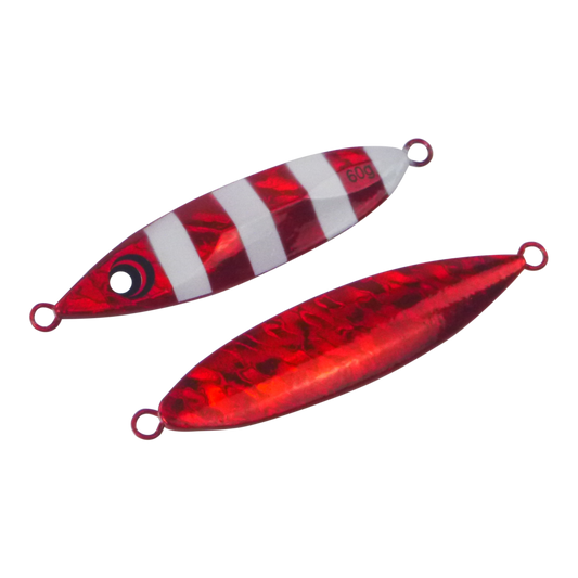 Finesse Slow Pitch Flutter Jig, 60gm, Ruby Flash, 2 pack-0