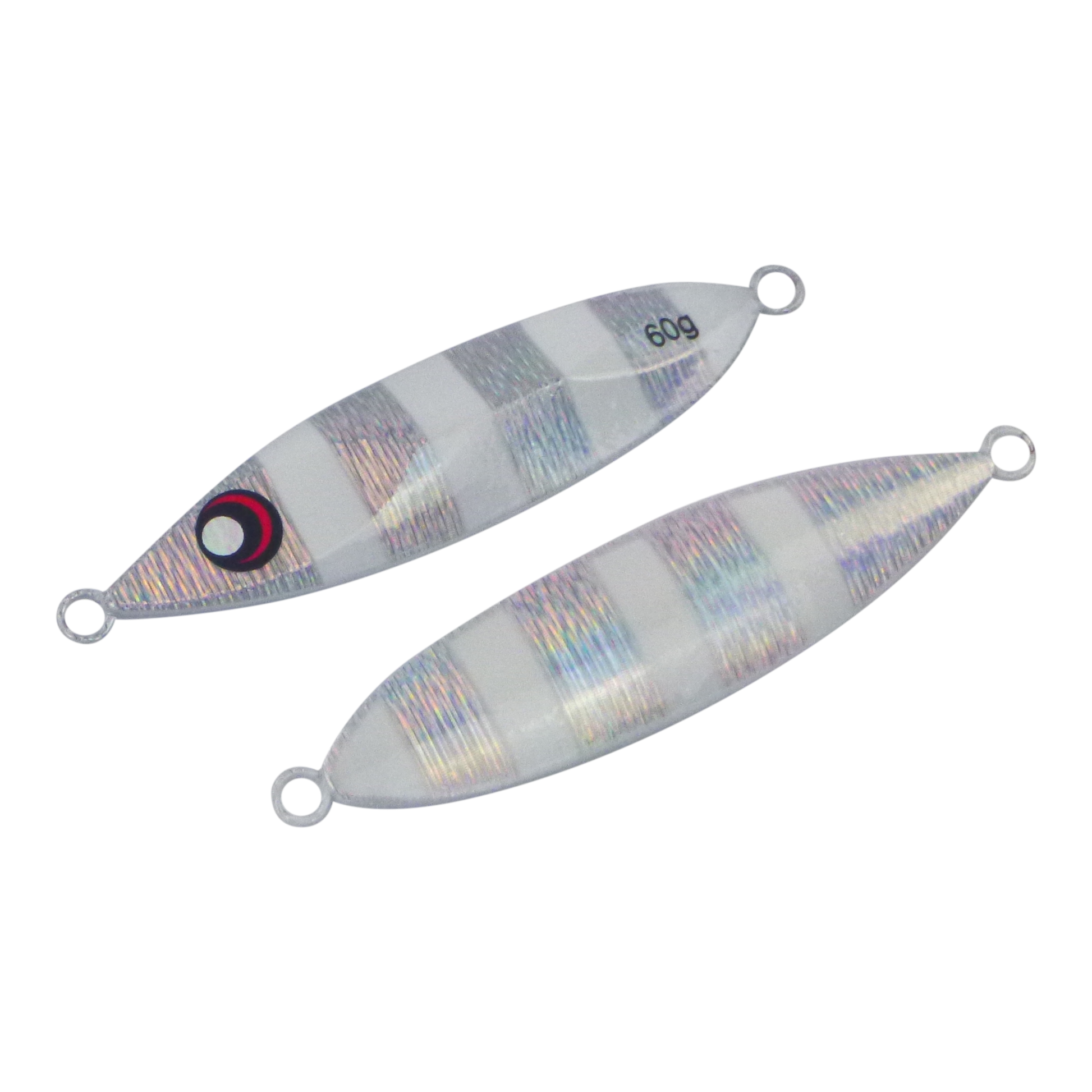 Finesse Slow Pitch Flutter Jig, 60gm, Silver White, 2 pack-0