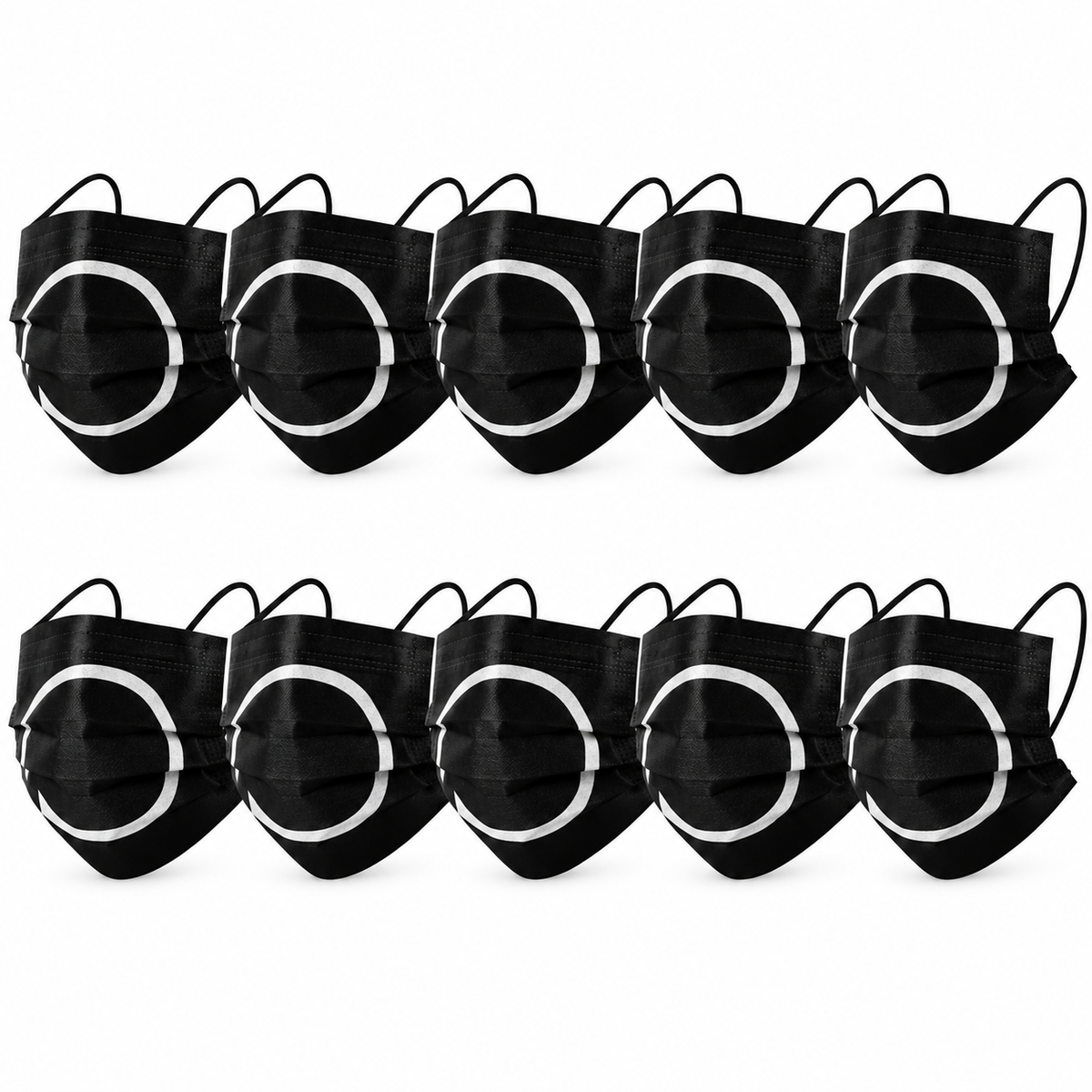 10x Squid Guard Disposable Face Mask Dust Mouth 3 Ply Air Purifying - Circle
