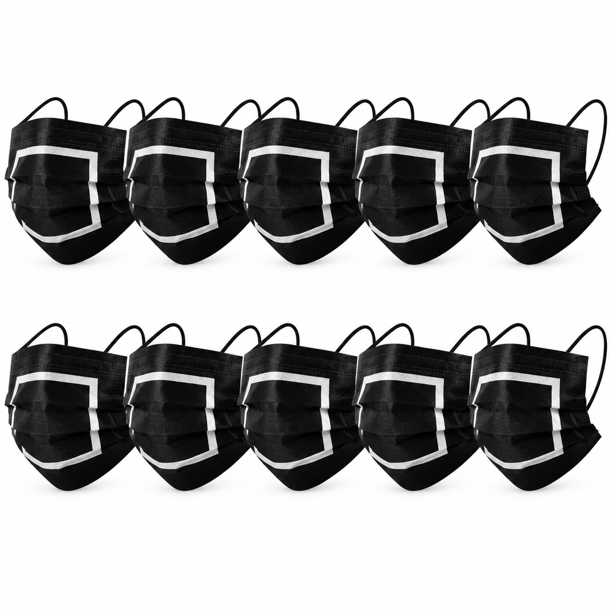 10x Squid Guard Disposable Face Mask Dust Mouth 3 Ply Air Purifying - Square