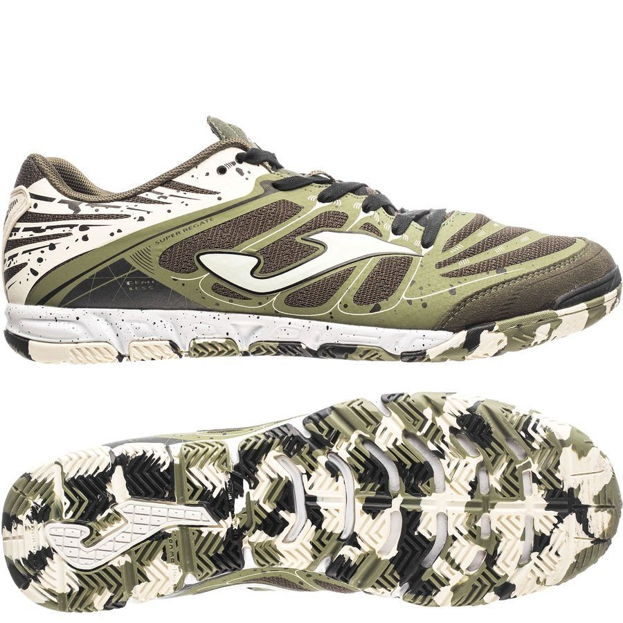 Joma Super Regate 823 Indoor Futsal Shoes Football Boots in Camo/Dark Green