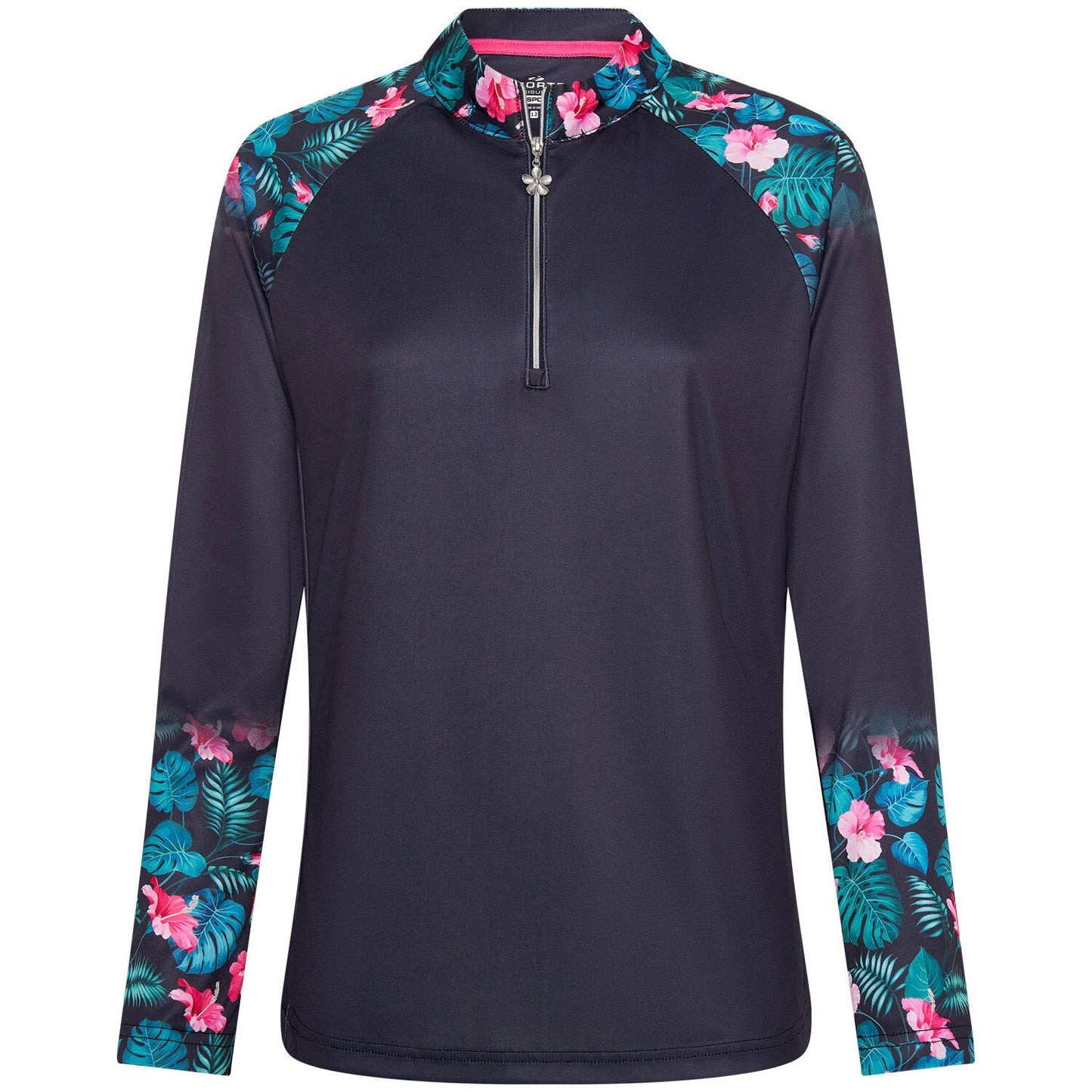 Sporte Leisure Womens Bay Long Sleeve Hawaiian Polo Top Shirt in French Navy-1