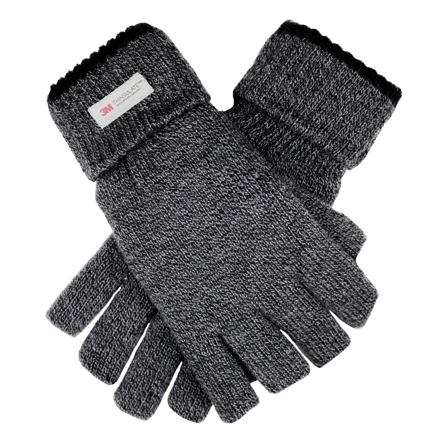 Dents Mens Shooting Gloves - Charcoal (3M Thinsulate Lined Fingerless Hunting Tactical Gloves)-4