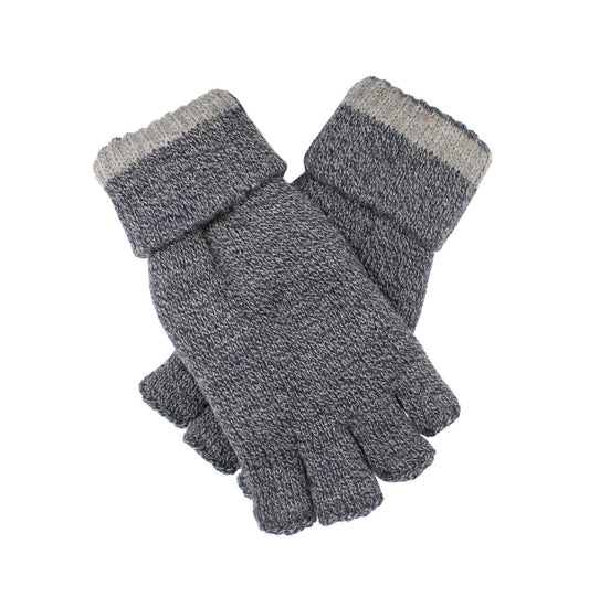 Dents Mens Shooting Gloves - Navy Marle (3M Thinsulate Lined Fingerless Hunting Tactical Gloves)-0