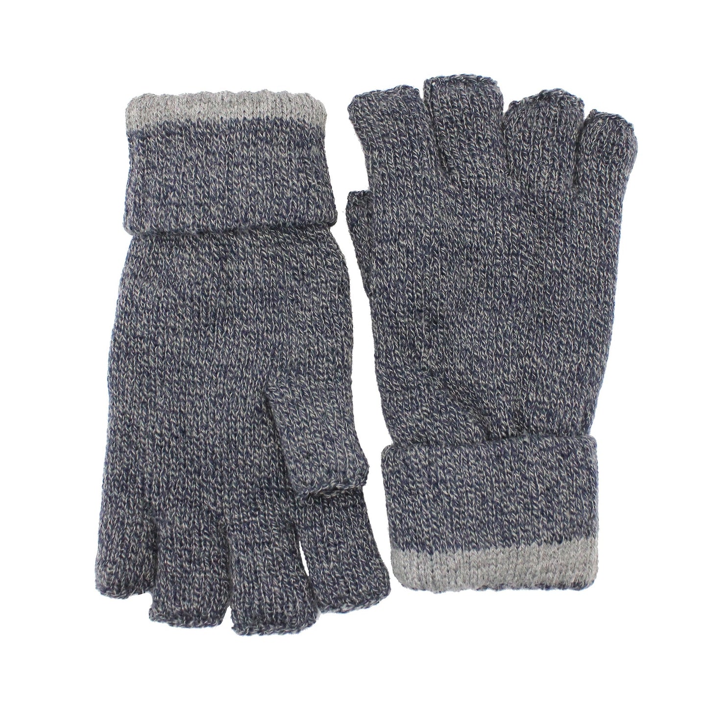 Dents Mens Shooting Gloves - Navy Marle (3M Thinsulate Lined Fingerless Hunting Tactical Gloves)-3
