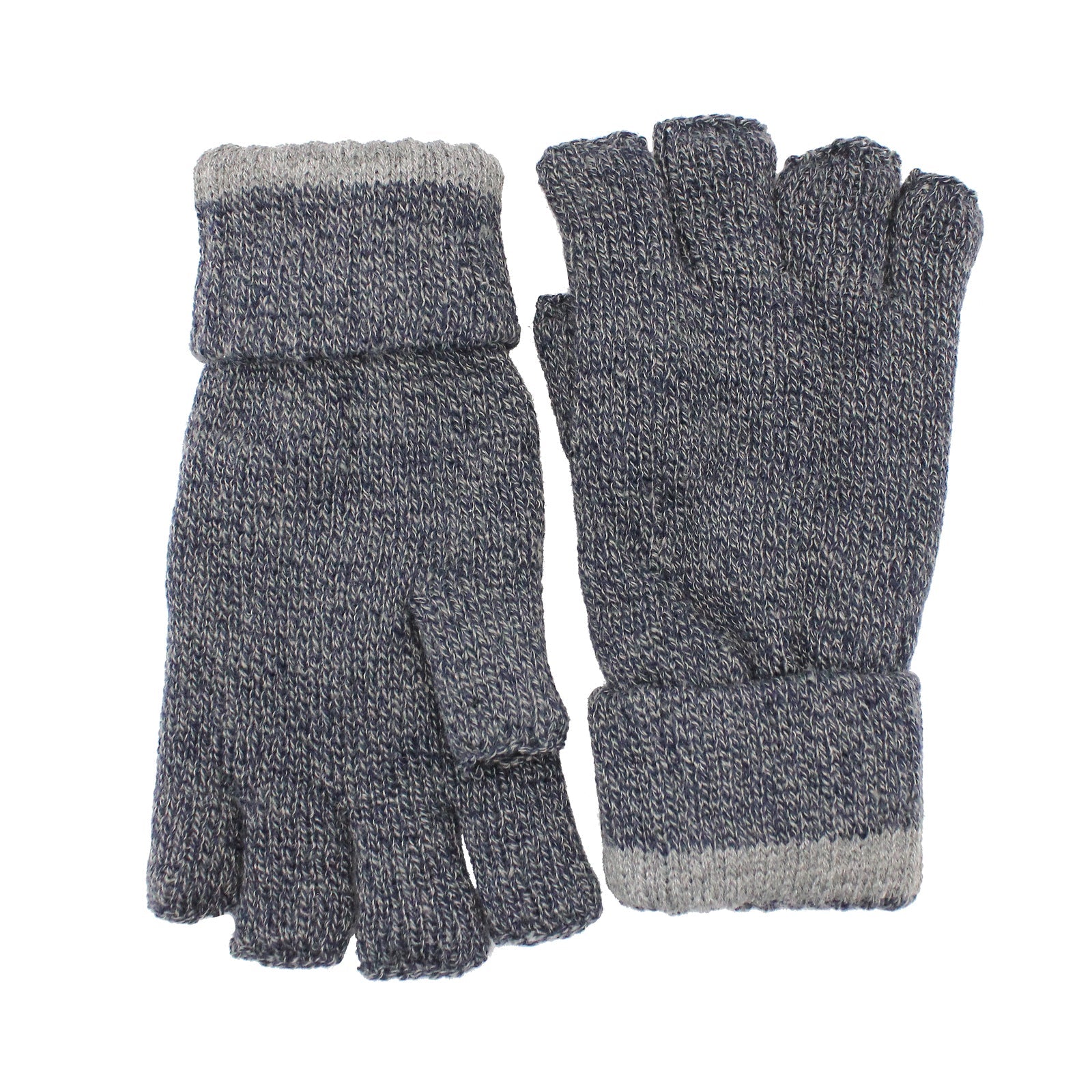 Dents Mens Shooting Gloves - Navy Marle (3M Thinsulate Lined Fingerless Hunting Tactical Gloves)-3