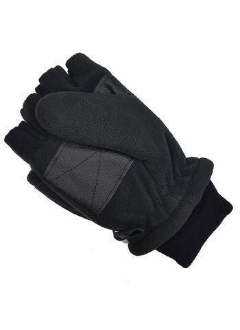 Dents Mens 3M Thinsulate Shooting Half Finger Fingerless Gloves - Black (Hunting)-3