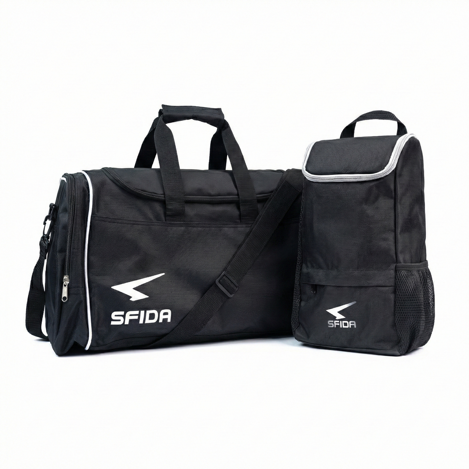 38L Sports Duffle Gym/Football/Soccer Bag w/ Shoe Storage Bag in Black-1