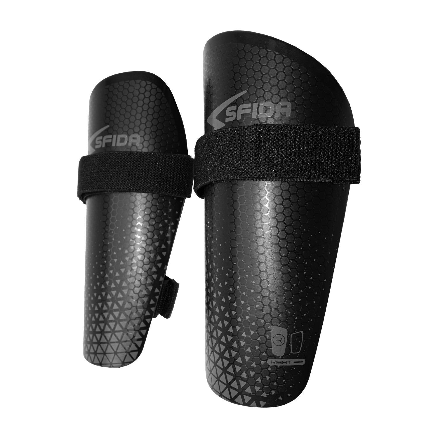 Sfida Soccer Basic Strapped Shinguard - Black/Grey (Football/Futsal)-3