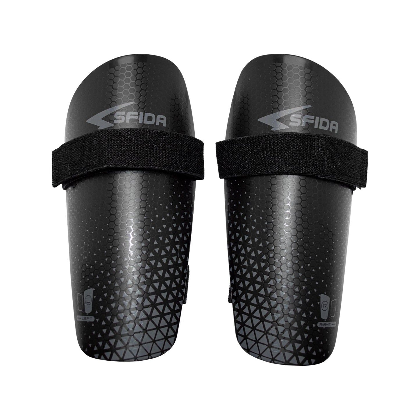 Sfida Soccer Basic Strapped Shinguard - Black/Grey (Football/Futsal)-1