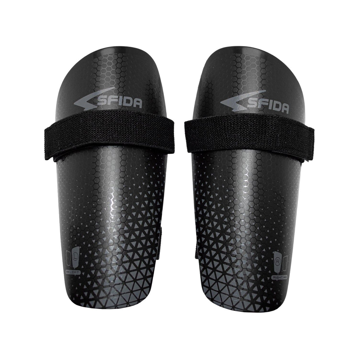 Sfida Basic Strapped Soccer Football Futsal Shinguard in Black/Grey