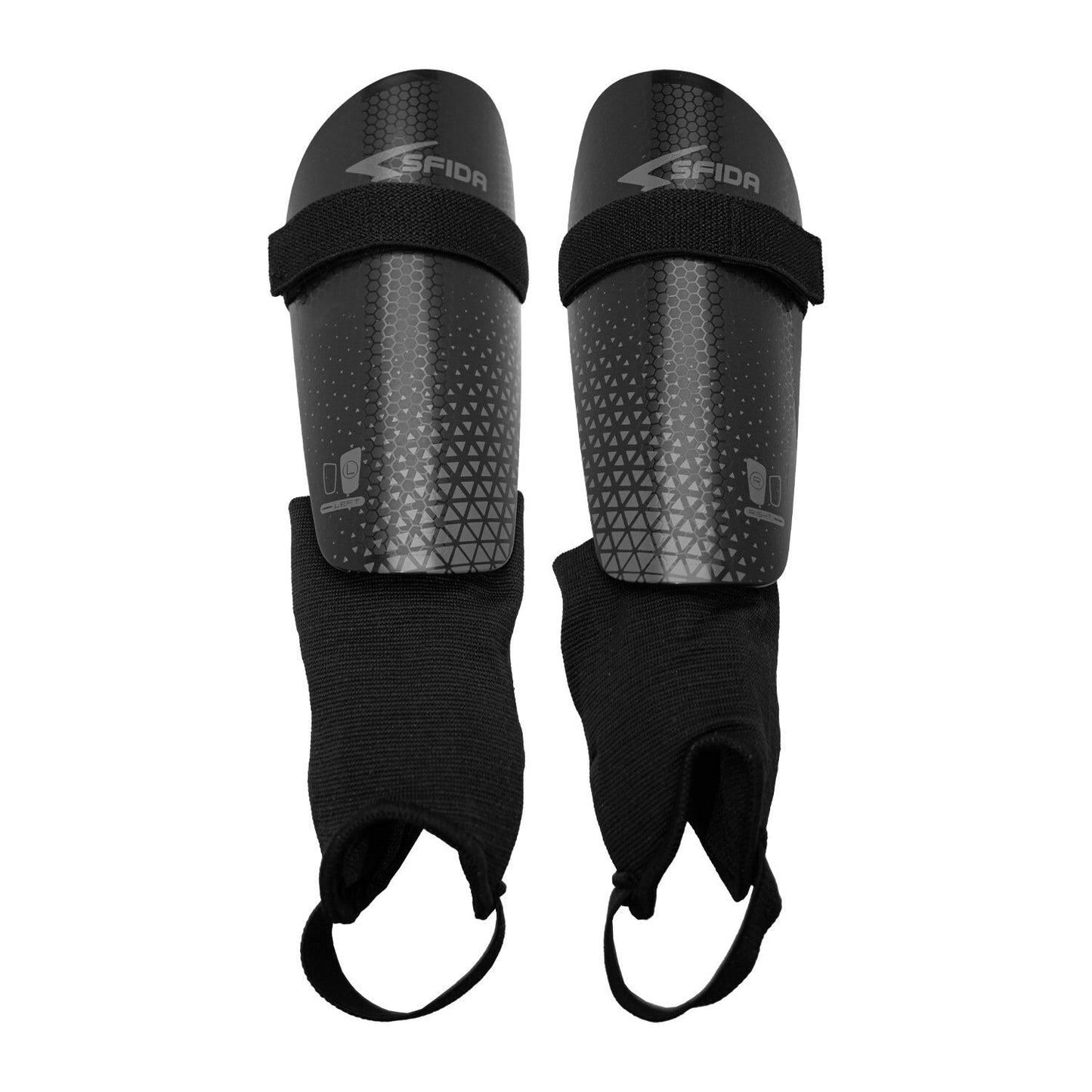 Sfida Soccer Shinguard/Ankle Guard - Black/Grey (Football/Futsal)-0