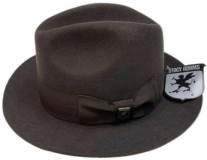 STACY ADAMS 100% Wool Felt Hat Warm Winter Fedora Trilby Style w Brim-3