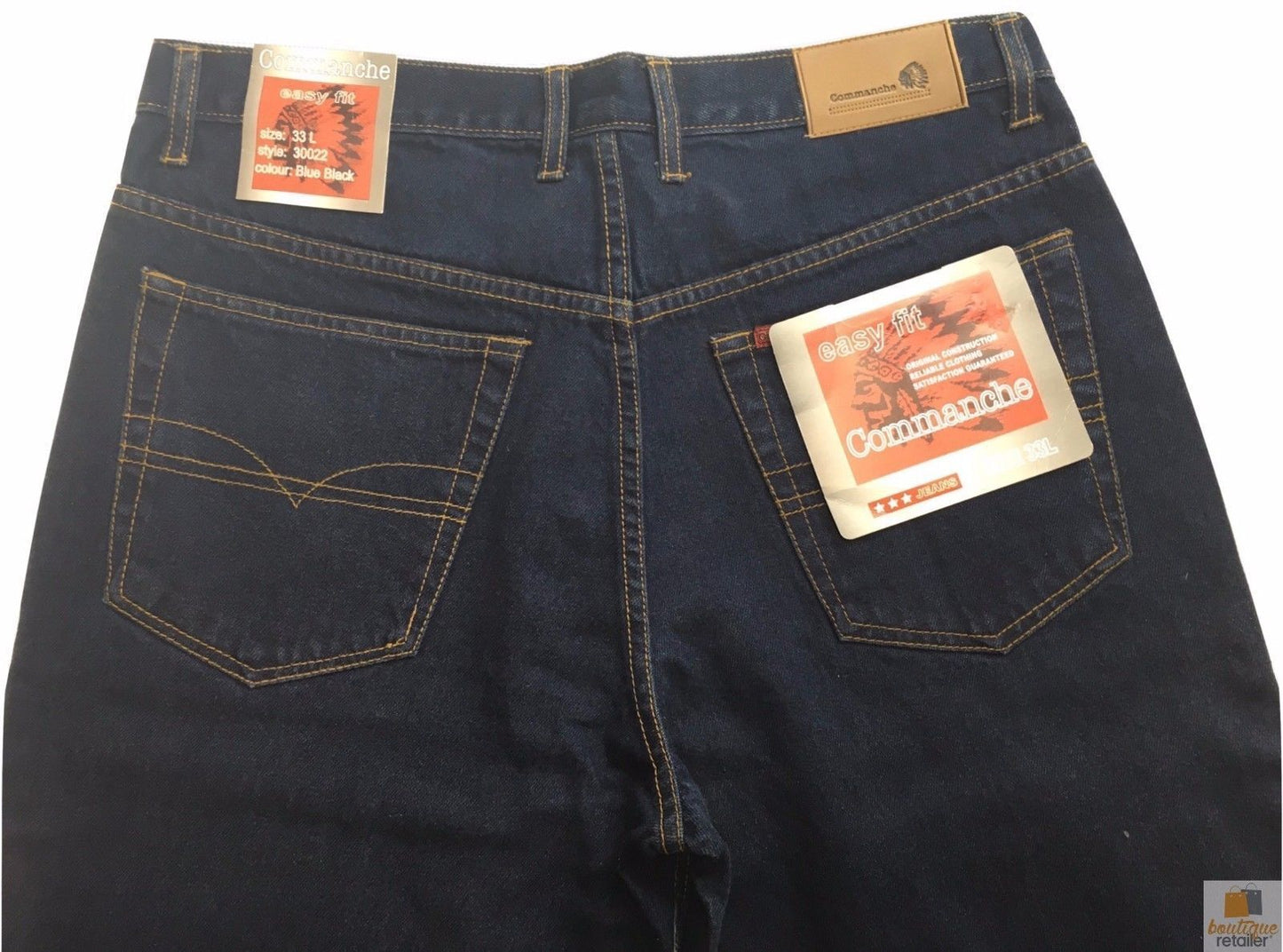 COMMANCHE Classic Easy Fit Jeans Denim Original Straight Leg Pants Trousers-4