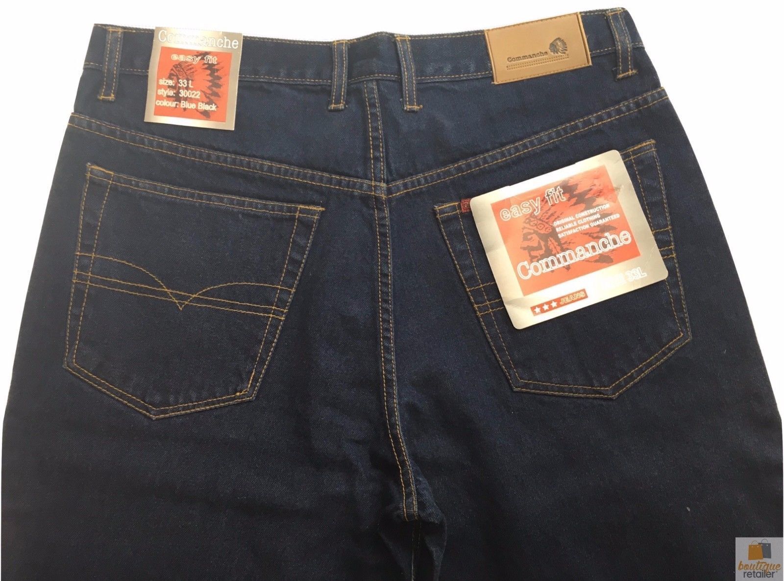 COMMANCHE Classic Easy Fit Jeans Denim Original Straight Leg Pants Trousers-4