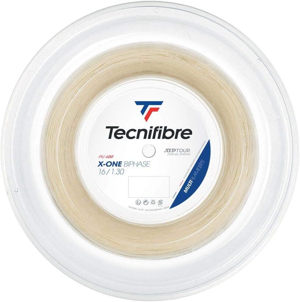 Tecnifibre X-One Biophase 1.30/16 Multifilament  Tennis String Reel 200m Set in Natural (Made in France)