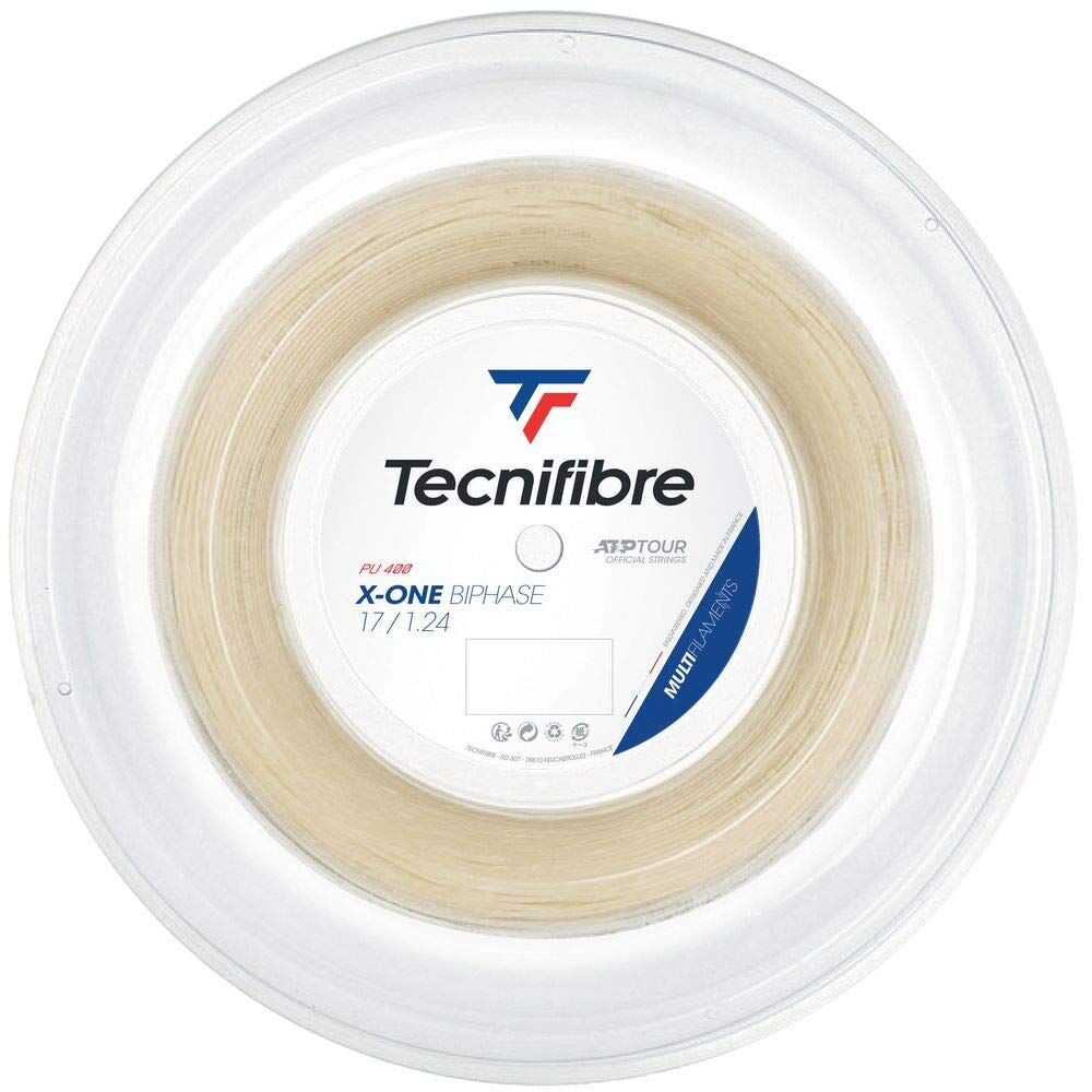 Tecnifibre X-One Biophase 1.24/17 Multifilament Tennis String Reel 200m Set in Natural (Made in France)