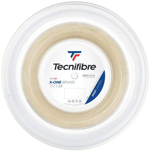 Tecnifibre X-One Biophase 1.24/17 Multifilament Tennis String Reel 200m Set in Natural (Made in France)