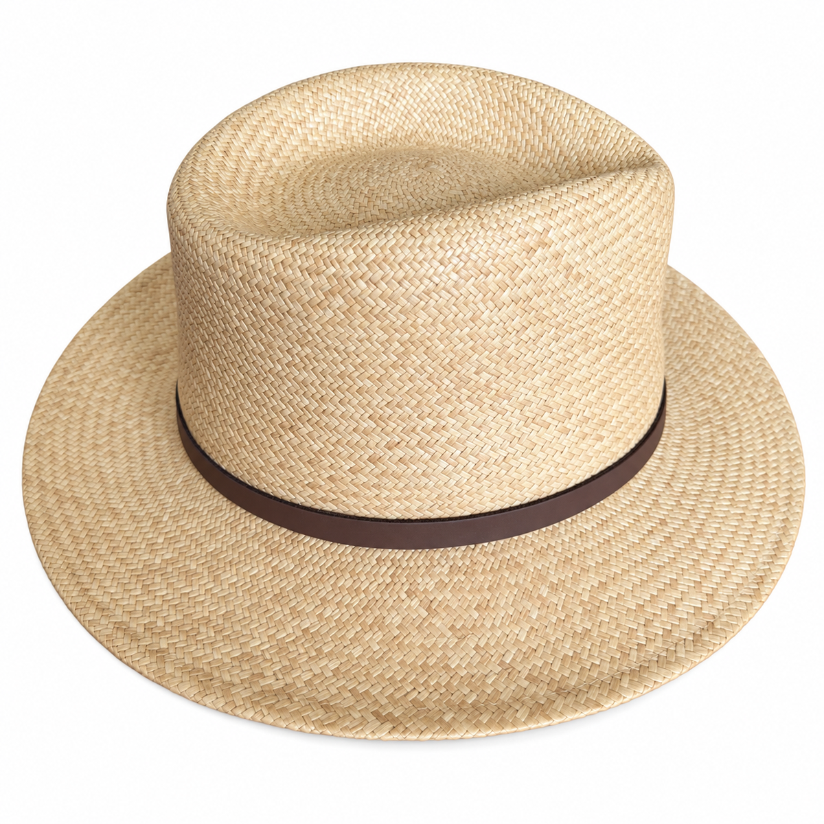 Hand Woven Genuine Panama Cooler Hat Summer Fedora Waterproof - Tan (Made in USA)