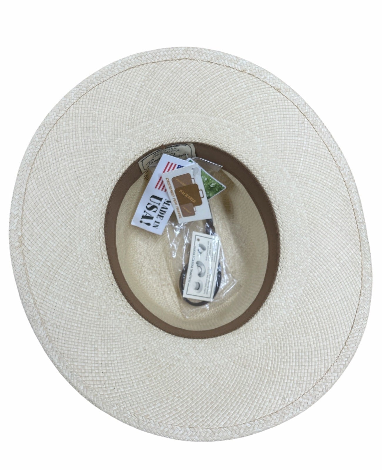 Hand Woven Panama Cooler Outback Hat Summer Breathable Waterproof - Natural-3