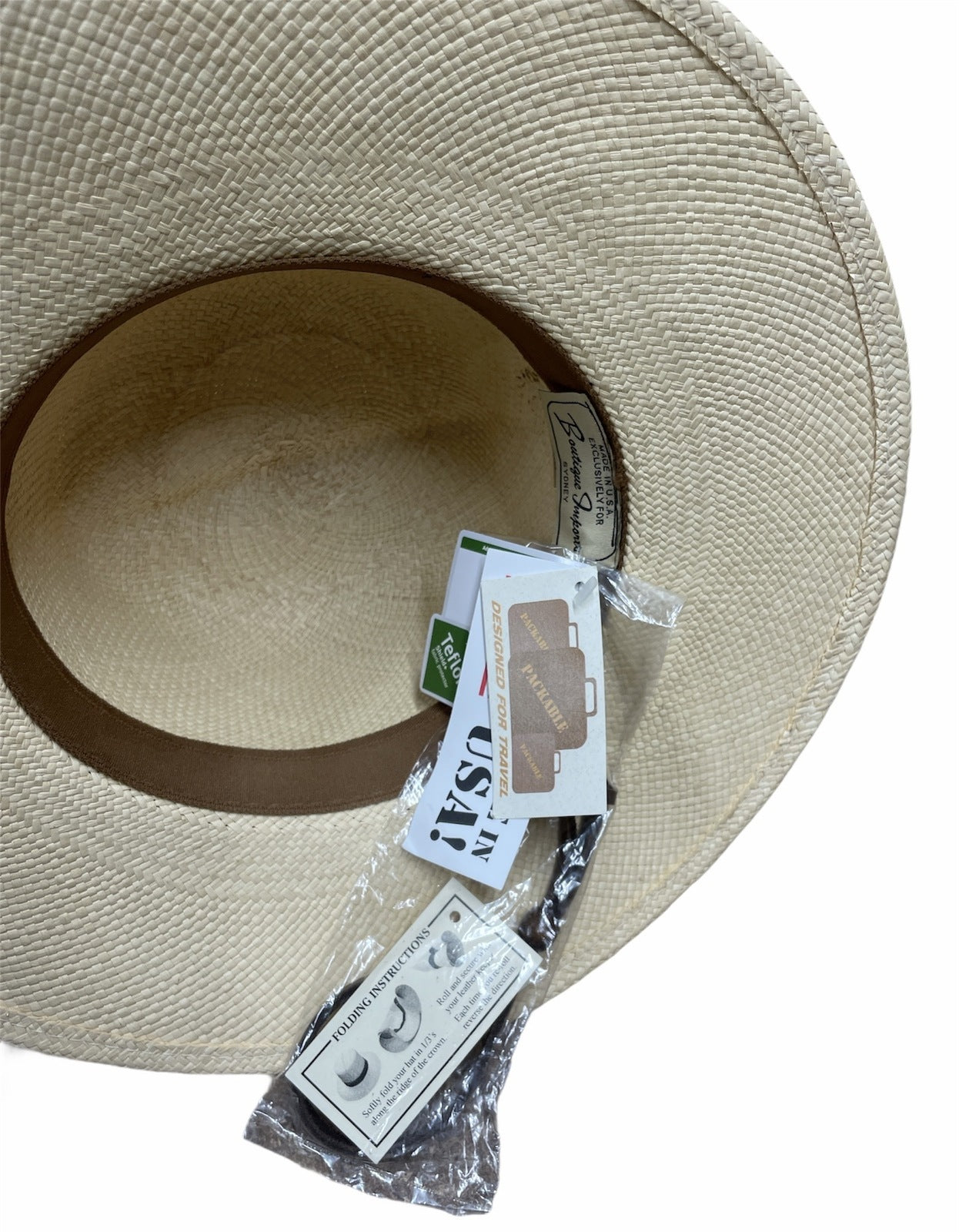 Hand Woven Panama Cooler Outback Hat Summer Breathable Waterproof - Natural-2