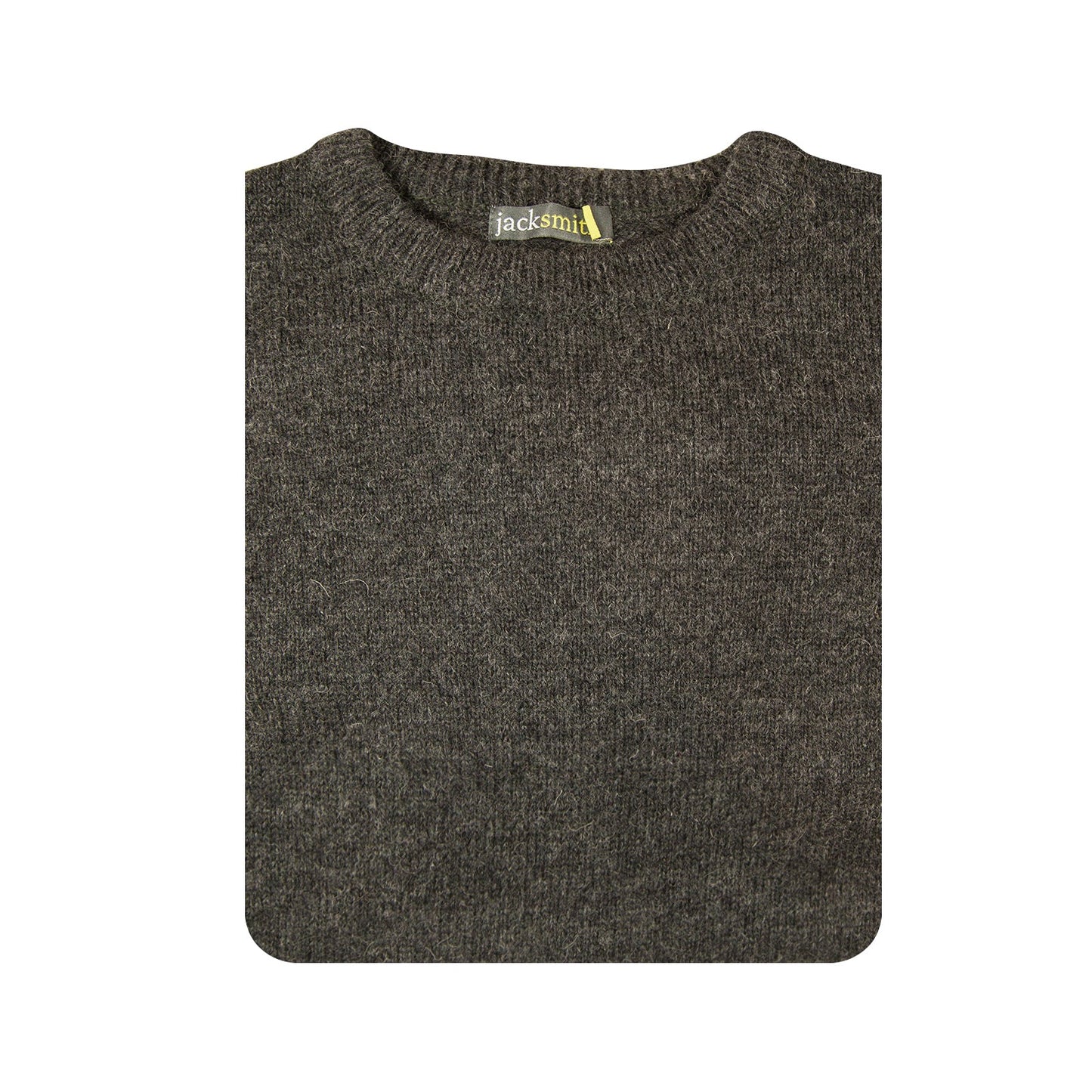 Mens 100% Shetland Ragg Wool Round Neck Knit Jumper Pullover Crew Sweater - Charcoal (29)-3
