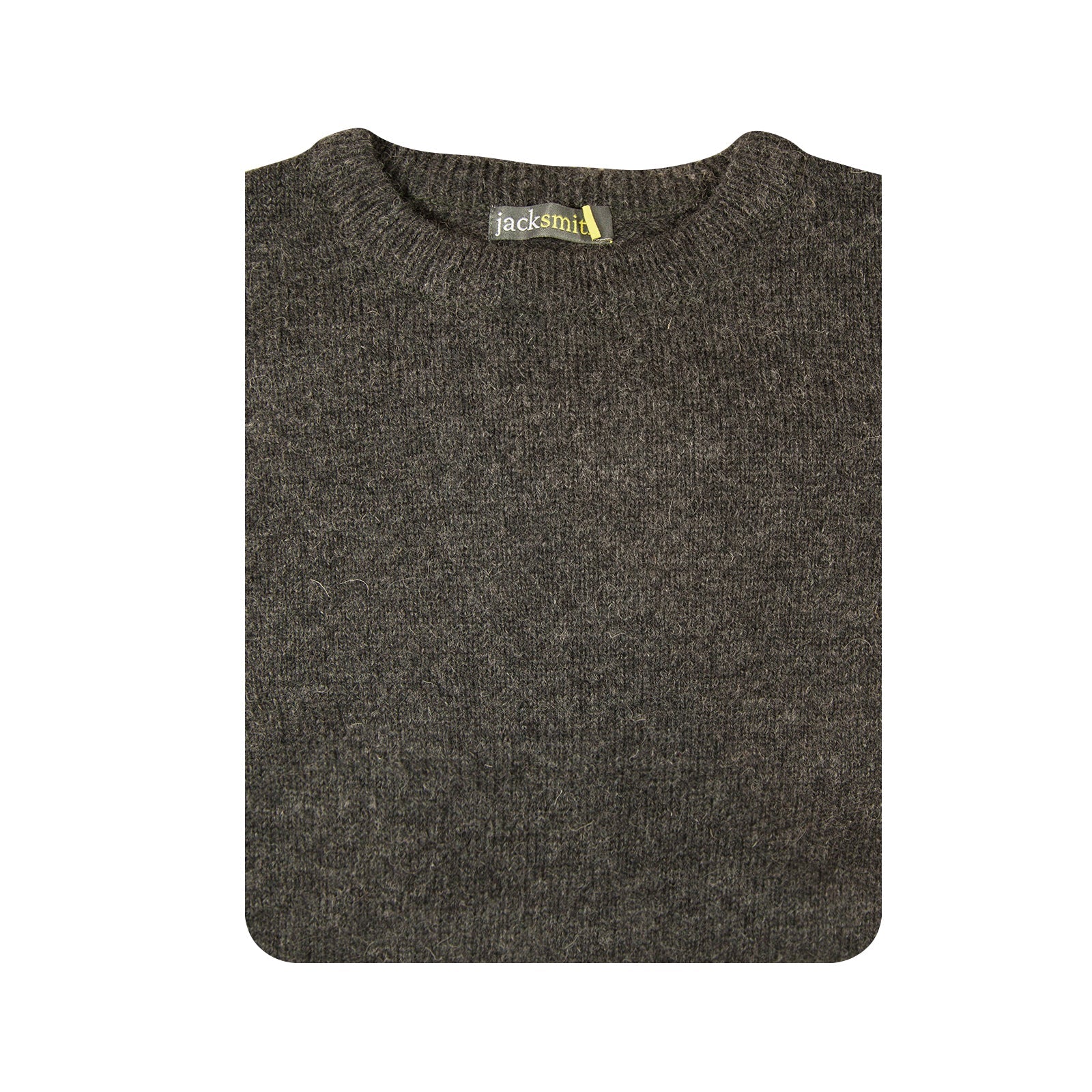 Mens 100% Shetland Ragg Wool Round Neck Knit Jumper Pullover Crew Sweater - Charcoal (29)-3