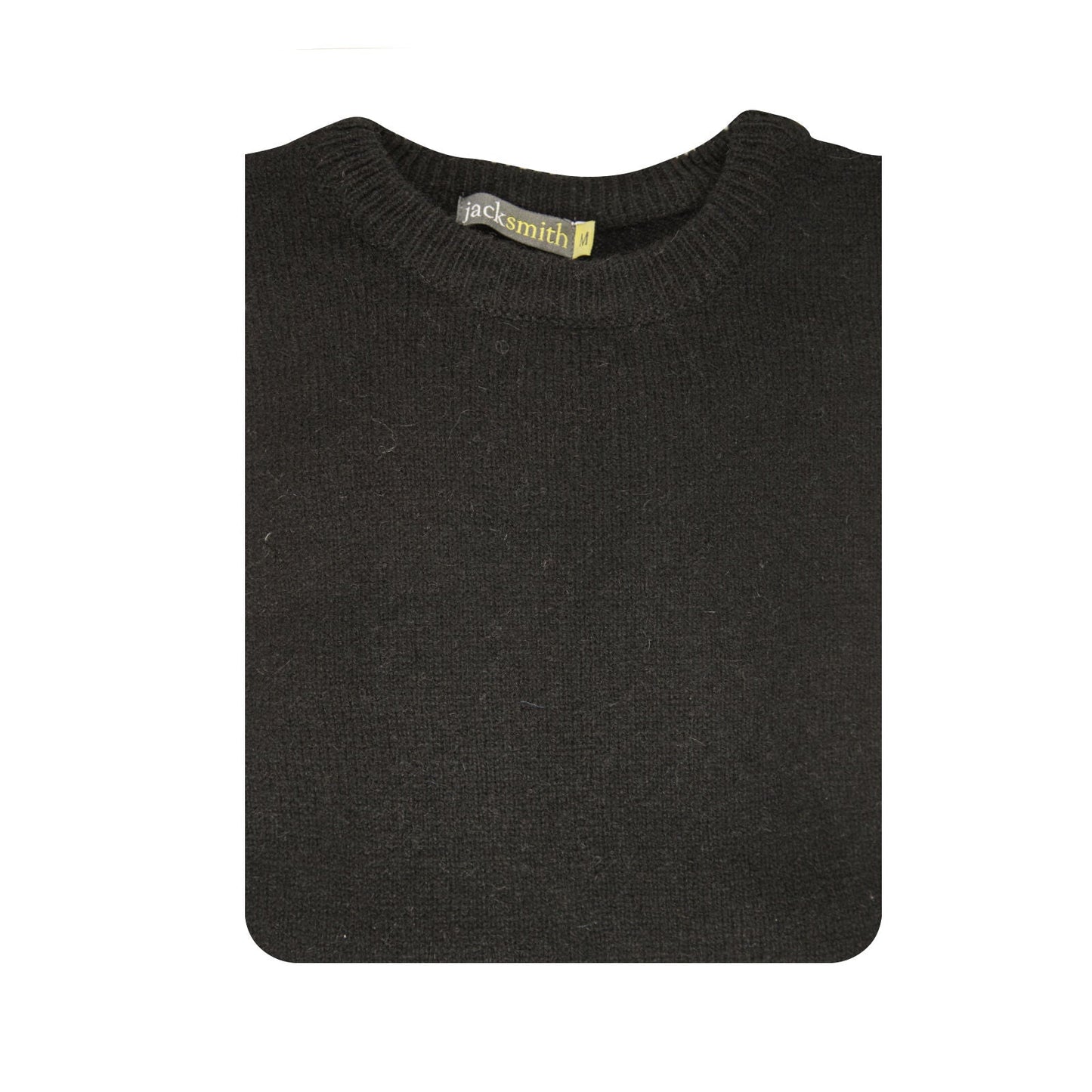 100% SHETLAND RAGG WOOL CREW Round Neck Knit JUMPER Pullover Mens Sweater Knitted - Plain Black-4