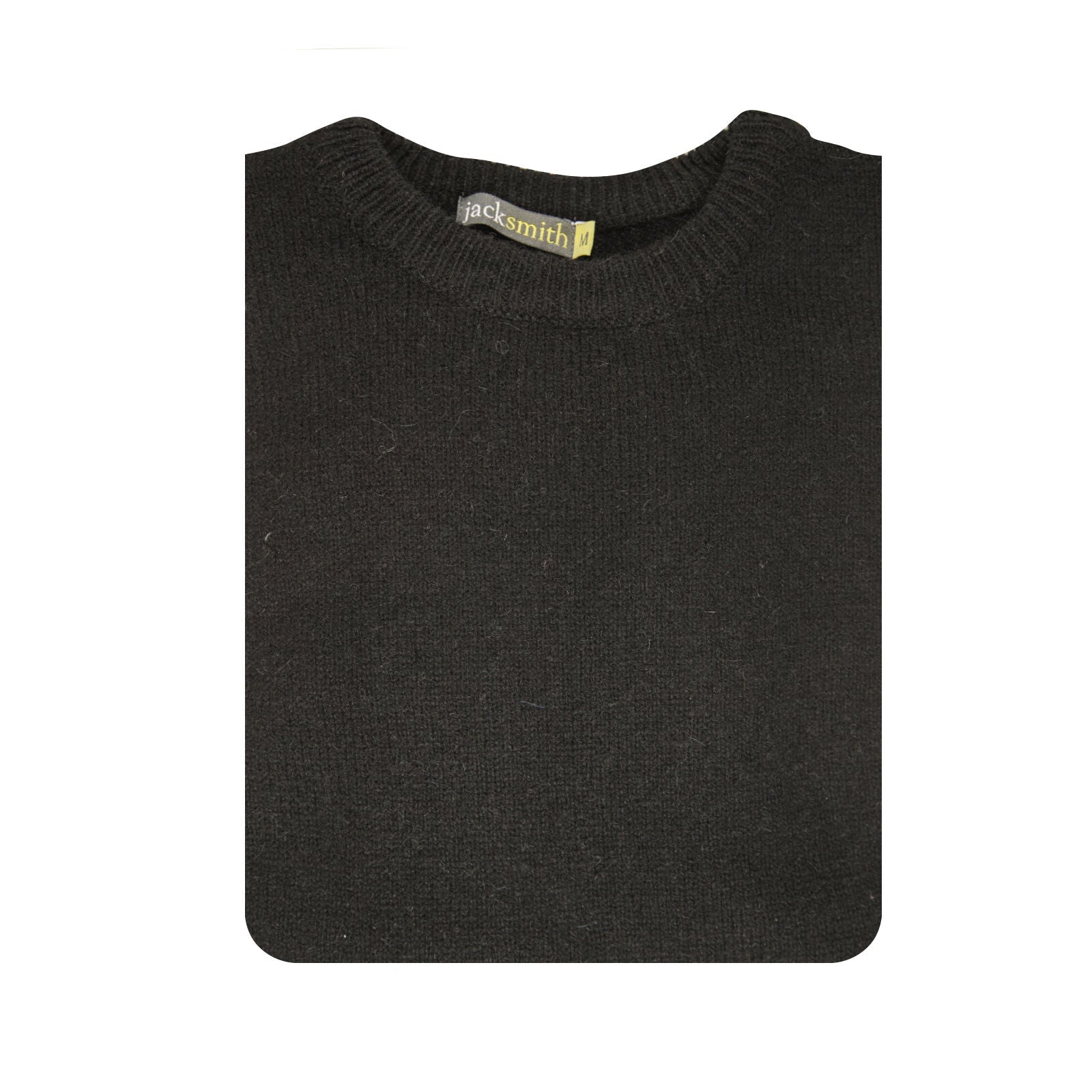 100% SHETLAND RAGG WOOL CREW Round Neck Knit JUMPER Pullover Mens Sweater Knitted - Plain Black-4