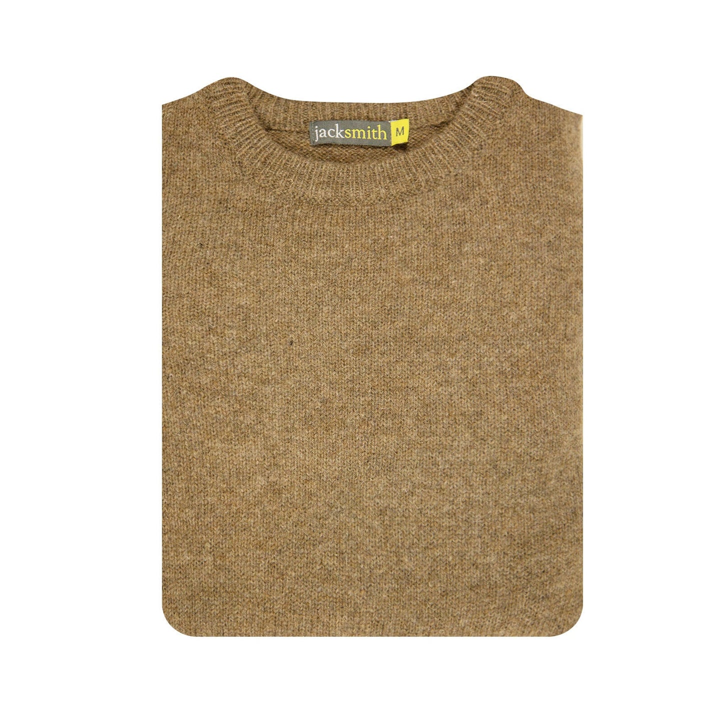 100% SHETLAND RAGG WOOL CREW Round Neck Knit JUMPER Pullover Mens Sweater Knitted - Nutmeg-4