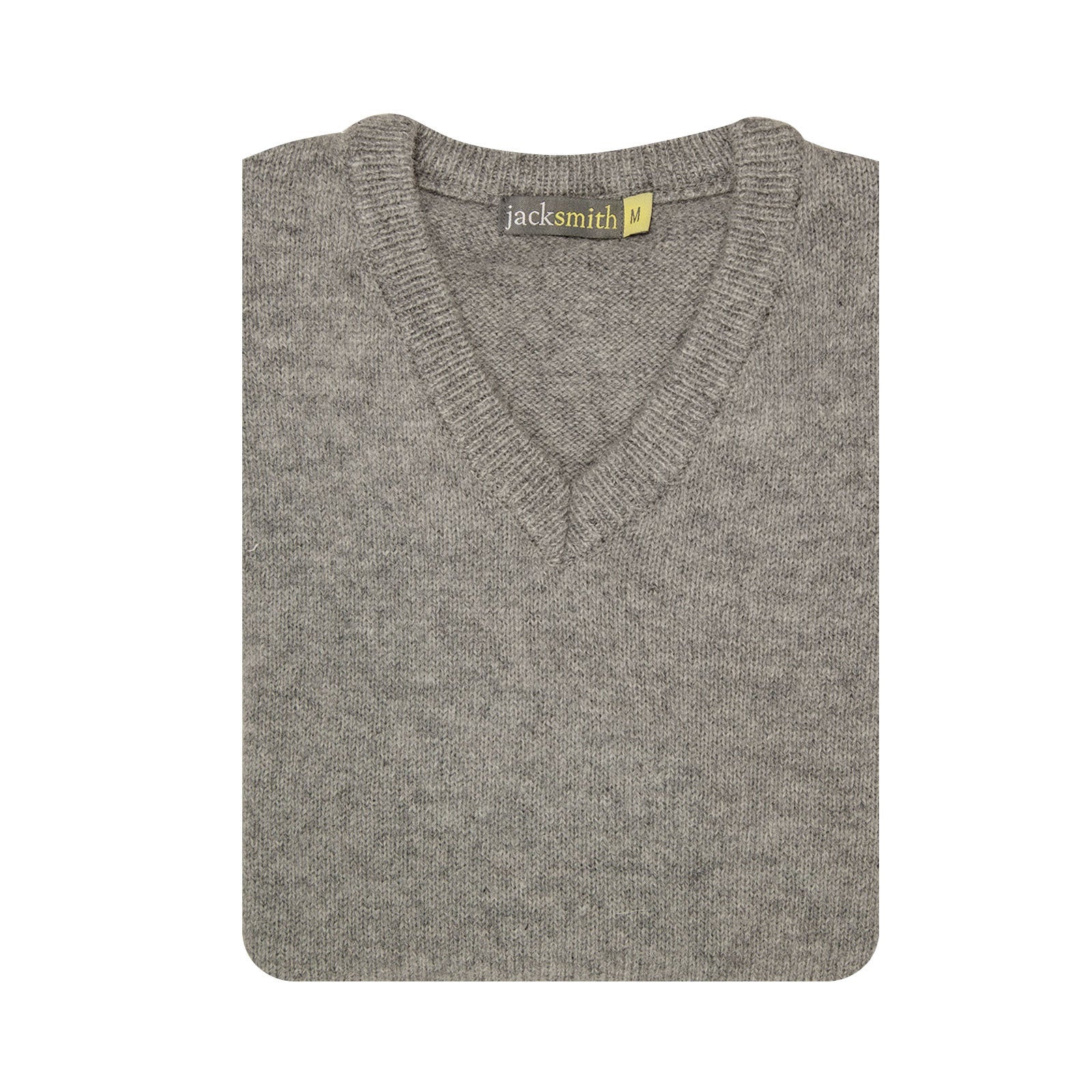 100% Shetland Ragg Wool V Neck Knit Jumper Pullover Mens Sweater Knitted - Grey-4