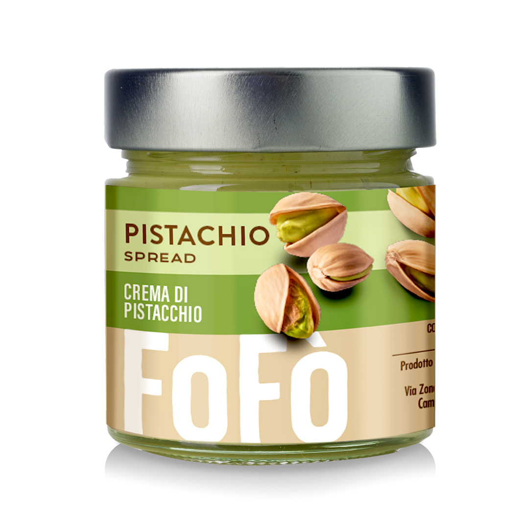 12x FoFo 240g Glass Jar of Pistachio Cream Spread 18% - Made in Italy (Bulk)