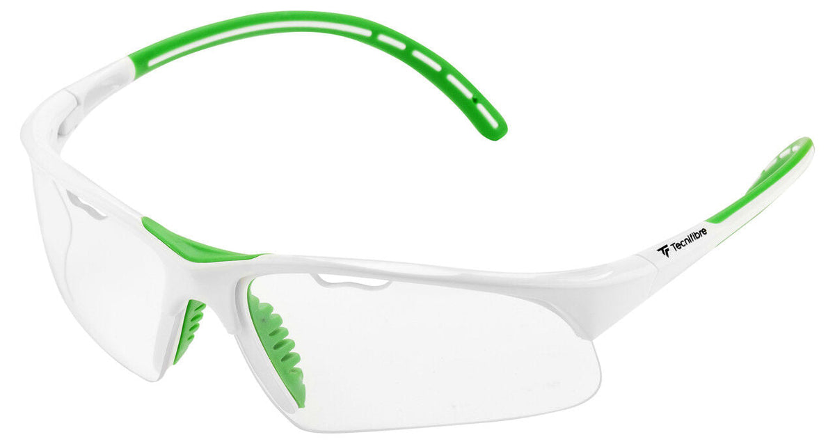 Tecnifibre Squash Absolute Protective Glasses Sports Eyewear in White/Green