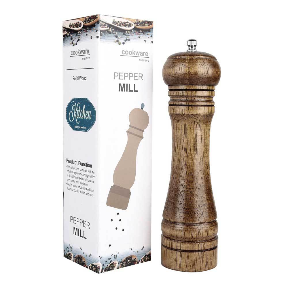 Salt and Pepper Grinder - Oak Wood Hand Mill - Adjustable Grain Size - Hand Mill-6